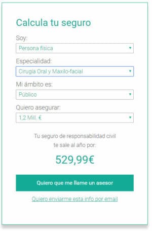 Calculador online de Seguros RC Profesional Medico